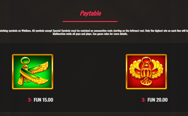 iron dog studio cleopatras fortune paytable 4