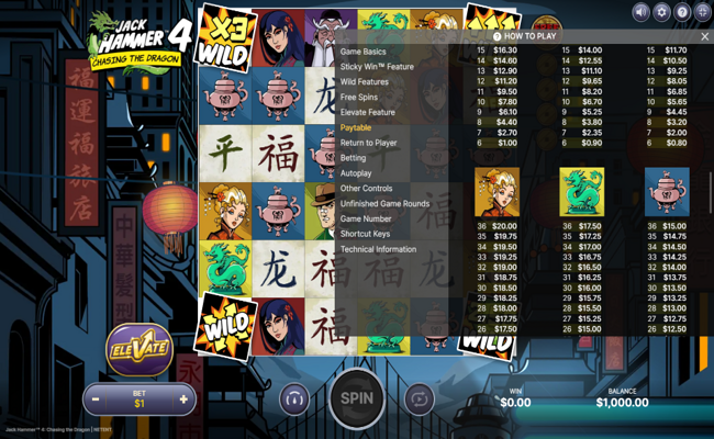 jack hammer 4 chasing the dragon paytable 2