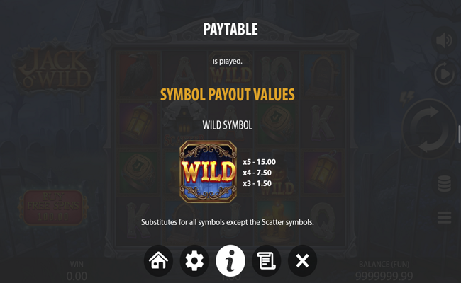jack o wild paytable 1
