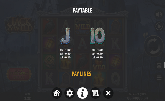 jack o wild paytable 4
