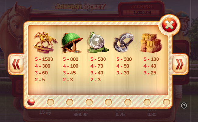 jackpot jockey paytable 1