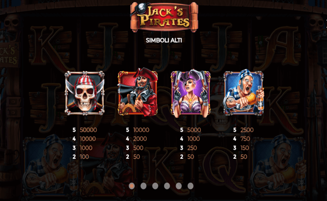 jacks pirates paytable 1