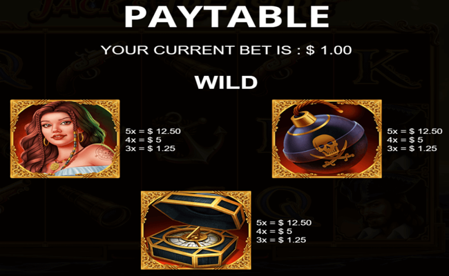 jacks treasure paytable 1