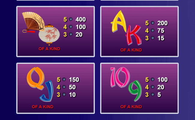 jade idol paytable 2