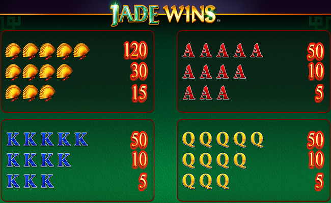 jade wins paytable 2