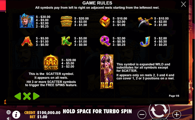 jasmine dreams paytable