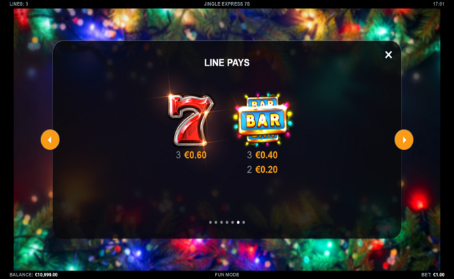 jingle express 7s paytable 1