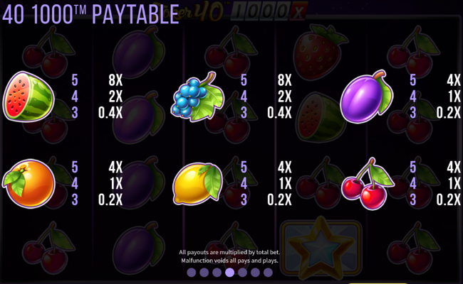 joker 40 1000 paytable 2