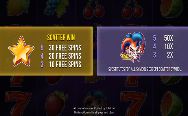 joker 40 paytable 1