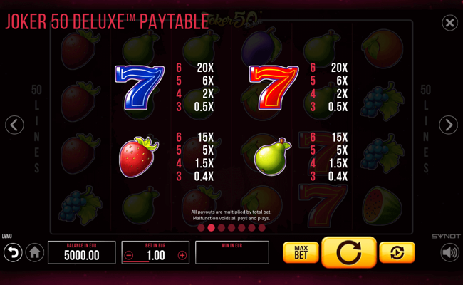 joker 50 deluxe paytabe 1