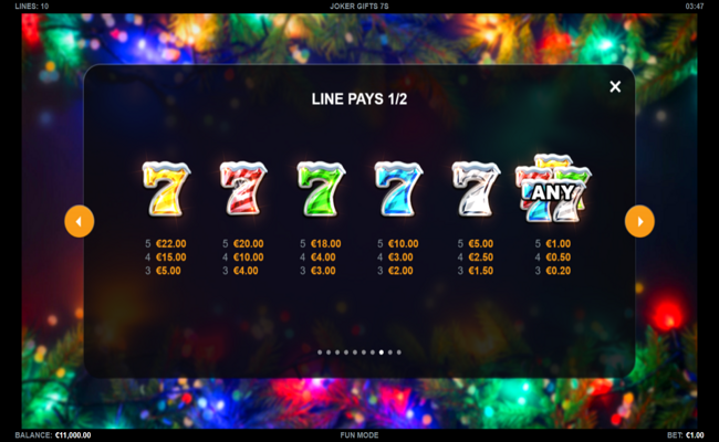 joker gifts 7s paytable 1