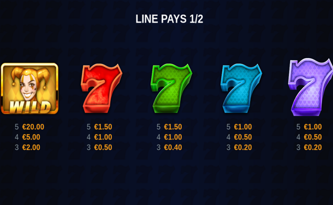 joker gold 7s paytable 1