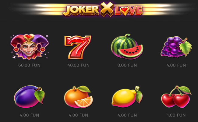 joker x love paytable 1