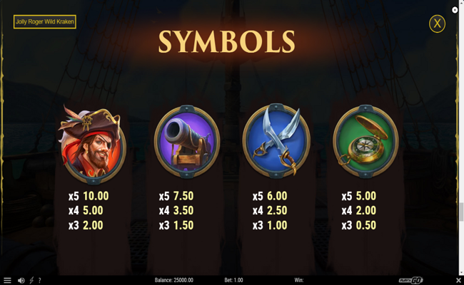 jolly roger wild kraken paytable 2