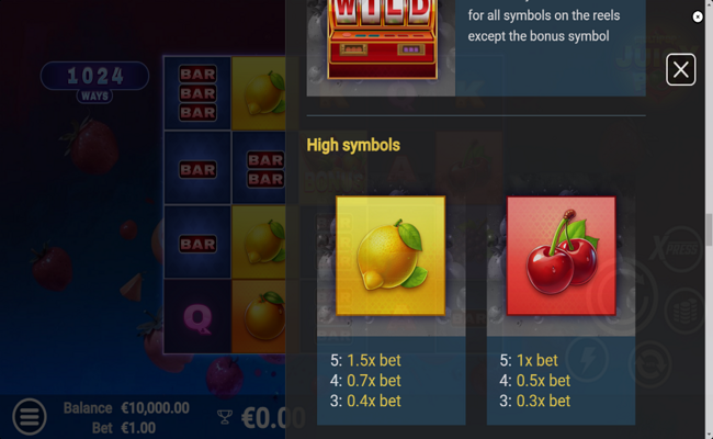 juicypop paytable 1