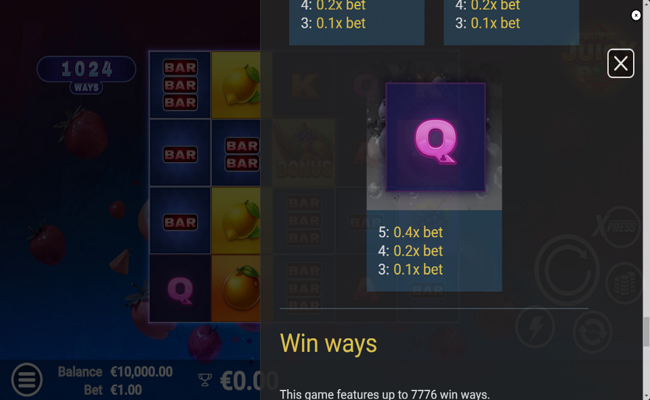 juicypop paytable 7