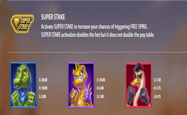 kangaroo king paytable