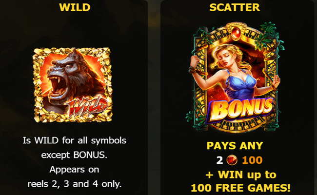 king kong fury paytable 1