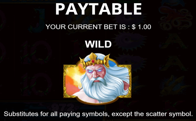 king of the trident deluxe paytable 1