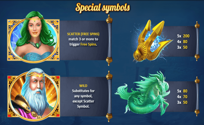 king of the trident paytable 1