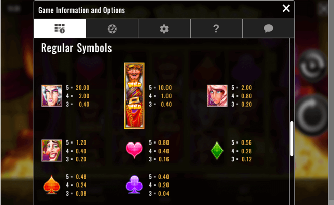 king winalot paytable