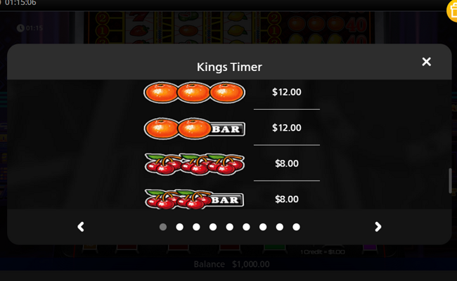 kings timer paytable 4