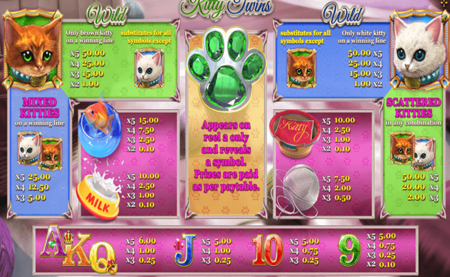 kitty twins paytable