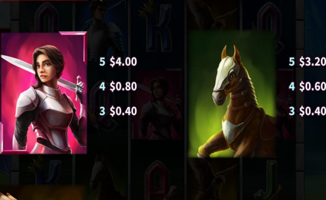 knights gold rush paytable 3