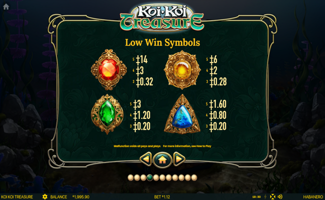 koi koi treasure paytable 3