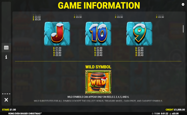 kong even bigger christmas paytable 2