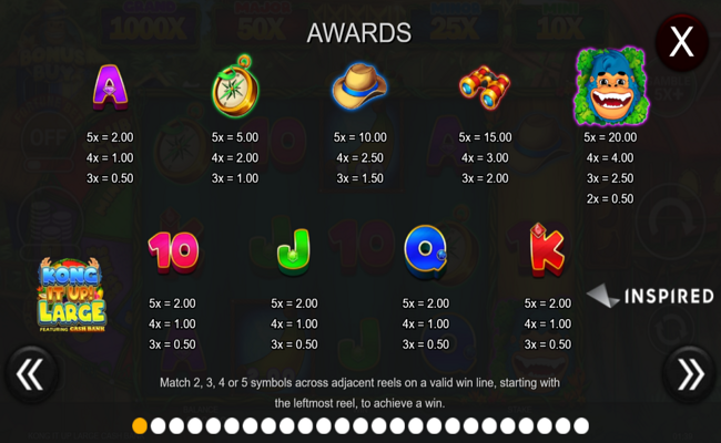 kong it up large paytable 1