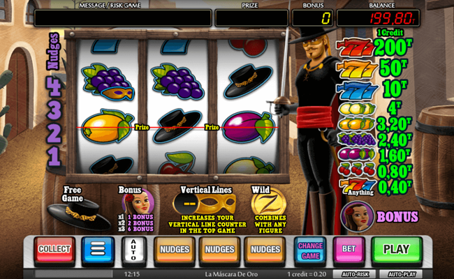 la mascara de oro paytable