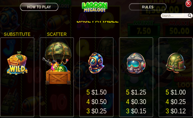 lagoon megaloot paytable 1