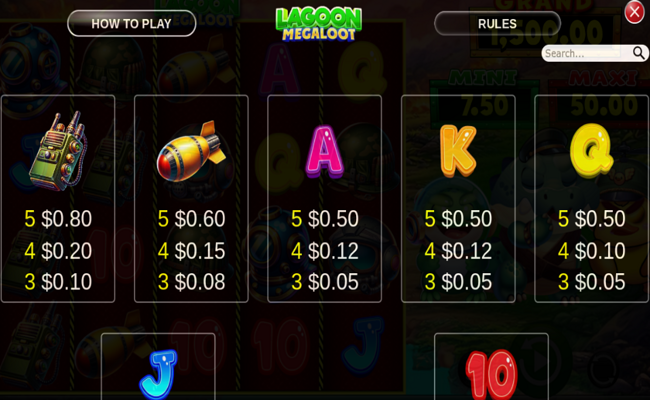 lagoon megaloot paytable 2