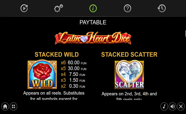 latin heart dice paytable 1