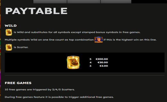 legacy of ramses book paytable 1