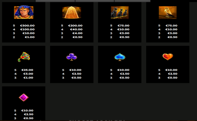 legacy of ramses book paytable 2