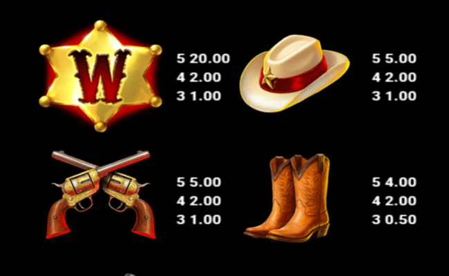 legendary lawman cash em all paytable 1