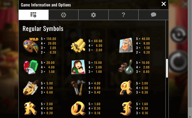 leonardos loot paytable