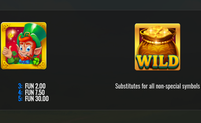 leprechaun charms rainbow jackpots paytable 5