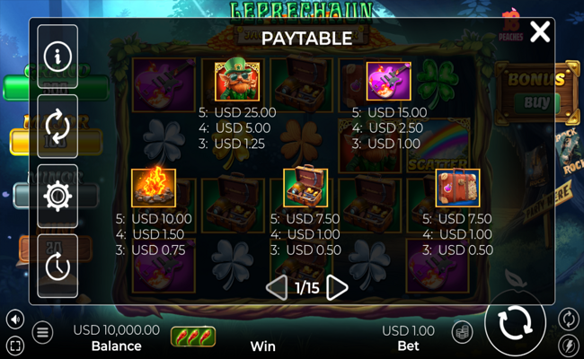 leprechaun jackpot collector paytable 1