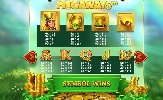 leprechauns magic megaways paytable
