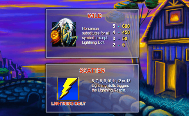lightning horseman paytable