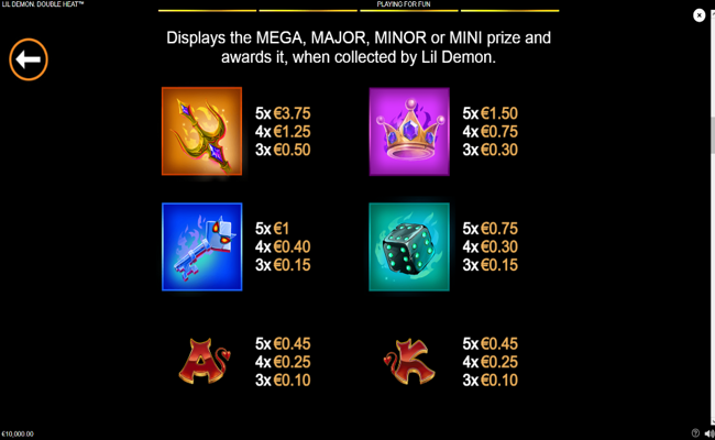 lil demon double heat paytable 1