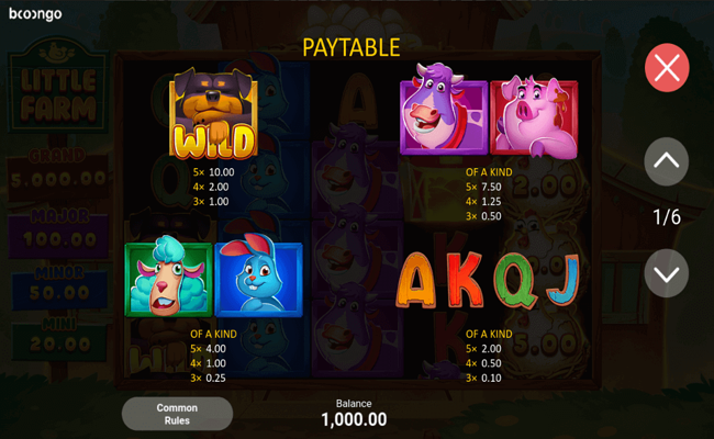 little farm hold and win paytable