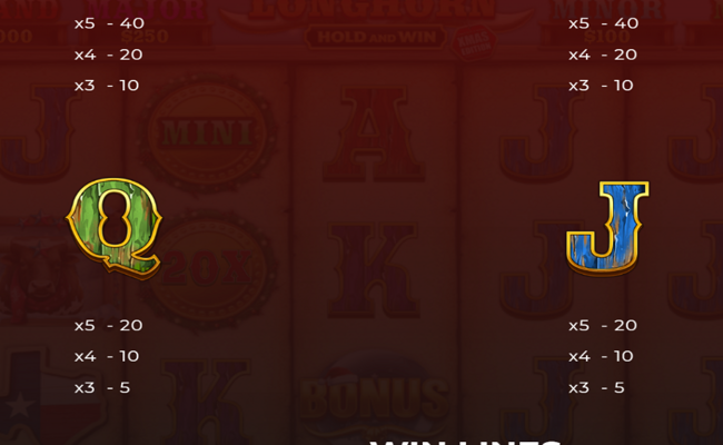lone star longhorn xmas edition hold and win paytable 3
