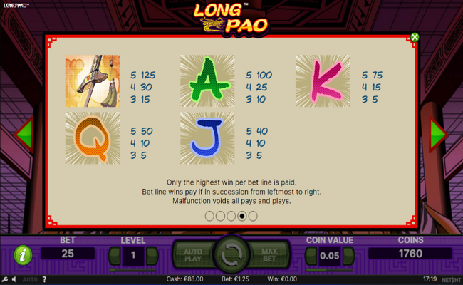 long pao paytable 2
