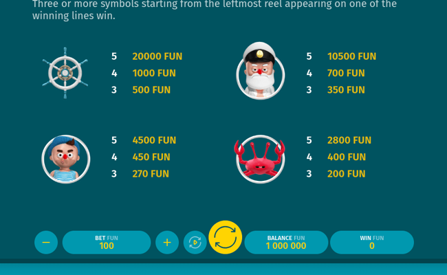 lucky captain paytable