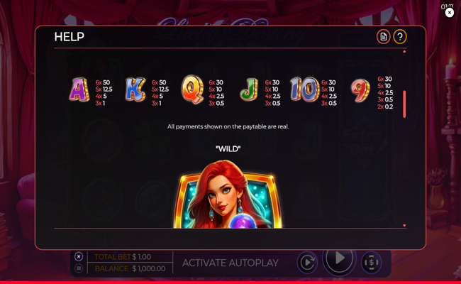 lucky destiny paytable 2