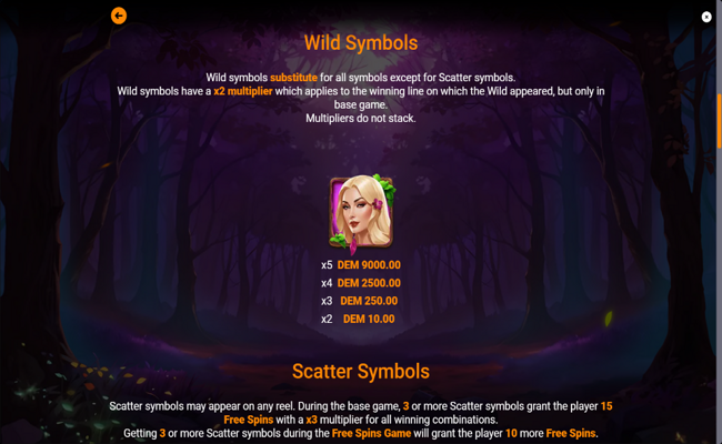 lucky forest paytable 3